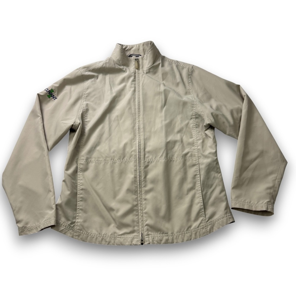 Cutter & Buck CB WeatherTec Womens L Tan Full Zip Windbreaker Jacket LC009315